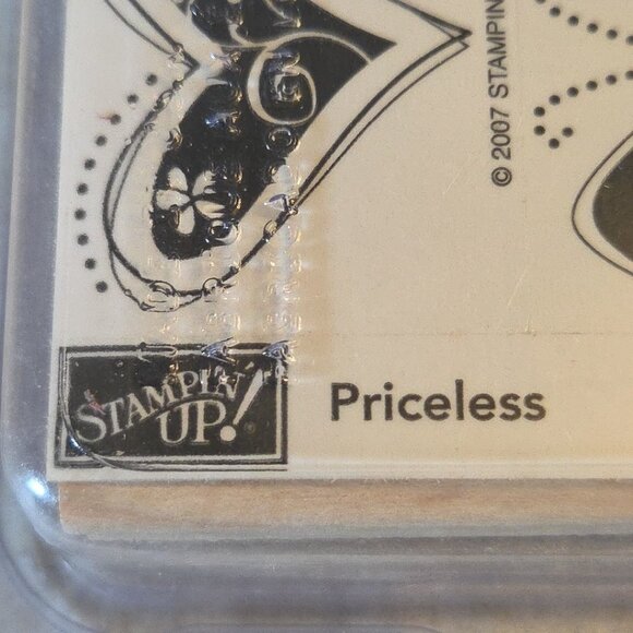 Stampin' Up PRICELESS 11pc Mounted Wood Rubber Stamps 2007 Butterfly Flowers - Picture 4 of 4